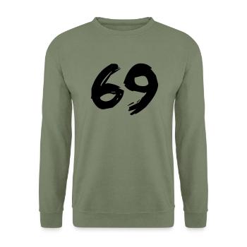 Brushed 69 - Unisex Pullover - Armeegrün - Vorne - Alina (178cm) & Michal (187cm)