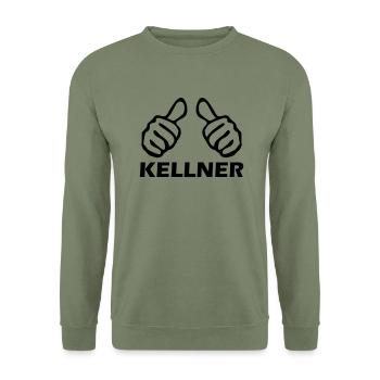 kellner - Unisex Pullover - Armeegrün - Vorne - Alina (178cm) & Michal (187cm)