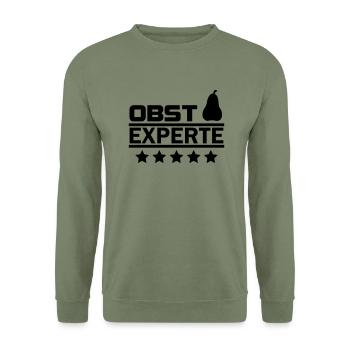 obst experte - Unisex Pullover - Armeegrün - Vorne - Alina (178cm) & Michal (187cm)