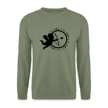 ti_amo_f1 - Sweat-shirt Unisexe - vert militaire - Devant - Alina (178cm) & Michal (187cm)