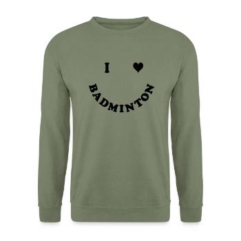 badminton - Unisex Pullover - Armeegrün - Vorne - Alina (178cm) & Michal (187cm)