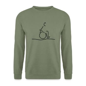 rollifahrer - Unisex Pullover - Armeegrün - Vorne - Alina (178cm) & Michal (187cm)