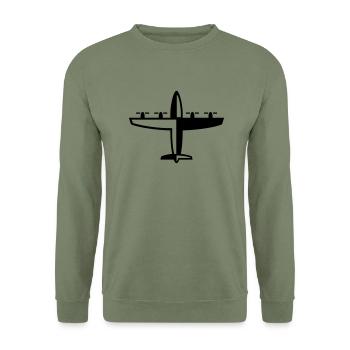 Flugzeug - Unisex Pullover - Armeegrün - Vorne - Alina (178cm) & Michal (187cm)