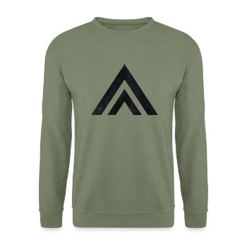 Geometric mountains - Unisex Sweatshirt - army green - Front - Alina (178cm) & Michal (187cm)