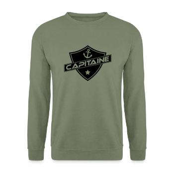 blason capitaine - Sweat-shirt Unisexe - vert militaire - Devant - Alina (178cm) & Michal (187cm)