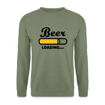 Bier - Unisex Pullover - Armeegrün - Vorne - Alina (178cm) & Michal (187cm)