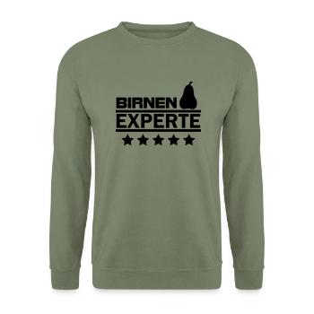birnen experte - Unisex Pullover - Armeegrün - Vorne - Alina (178cm) & Michal (187cm)