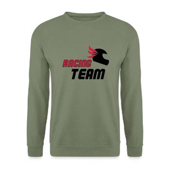racing_team_02 - Sweat-shirt Unisexe - vert militaire - Devant - Alina (178cm) & Michal (187cm)