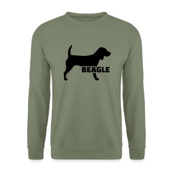 Beagle - Unisex Pullover - Armeegrün - Vorne - Alina (178cm) & Michal (187cm)