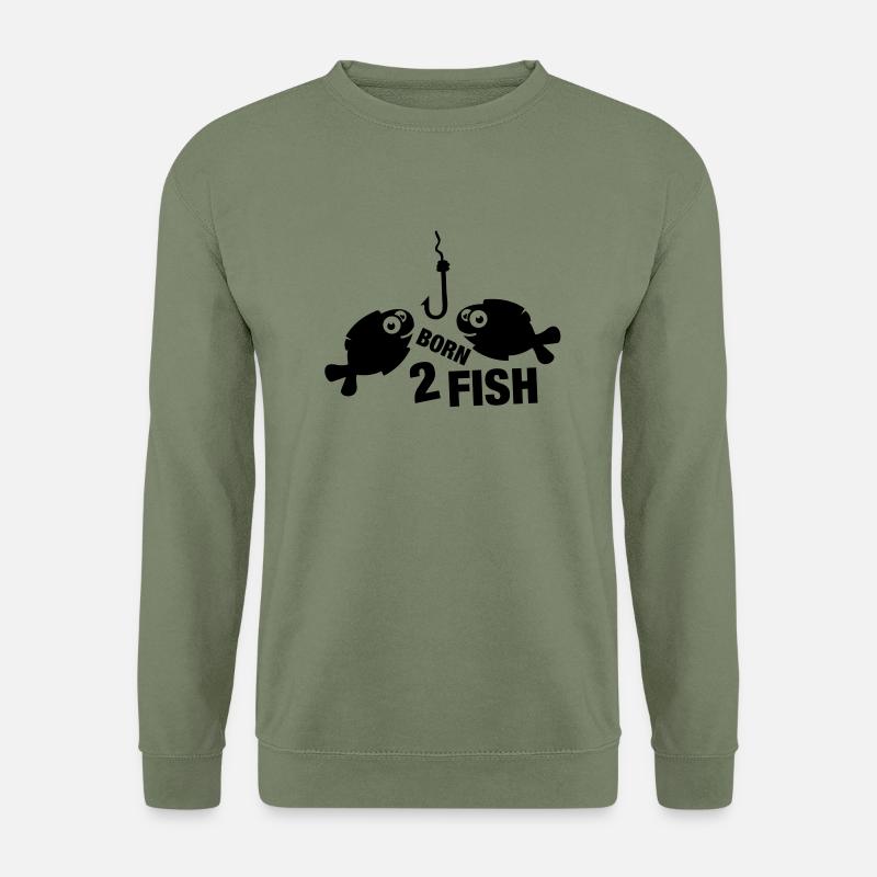 born_2_fish_comic_t1 - Sweat-shirt Unisexe - vert militaire