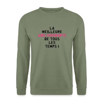 Aide Soignante / Aide Soignant / Hôpital / Médecin - Sweat-shirt Unisexe - vert militaire - Devant - Alina (178cm) & Michal (187cm)