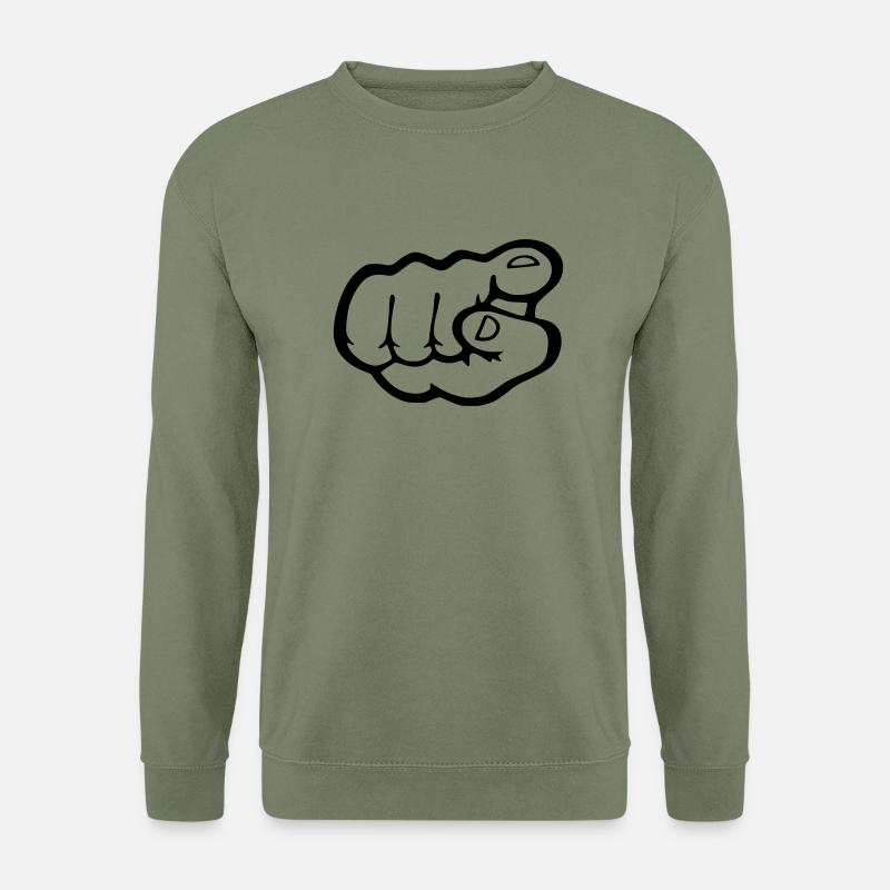 Finger Punkt - Unisex Pullover - Armeegrün