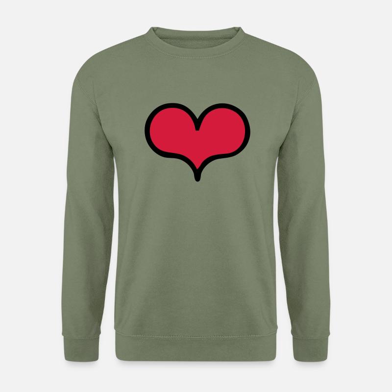 herz - Unisex Pullover - Armeegrün