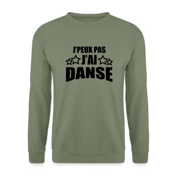 j'peux pas j'ai danse - Sweat-shirt Unisexe - vert militaire - Devant - Alina (178cm) & Michal (187cm)