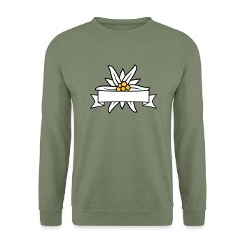 Bannière texte Edelweiss - Sweat-shirt Unisexe - vert militaire - Devant - Alina (178cm) & Michal (187cm)