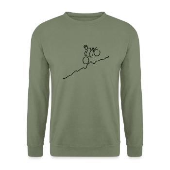 downhill mit fahrrad - Unisex Pullover - Armeegrün - Vorne - Alina (178cm) & Michal (187cm)