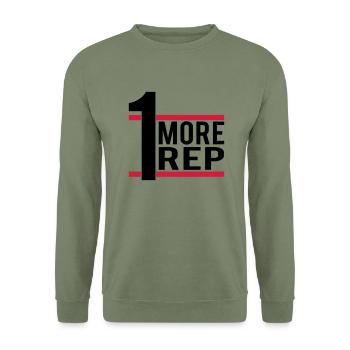 1 More Rep - Unisex Sweatshirt - army green - Front - Alina (178cm) & Michal (187cm)
