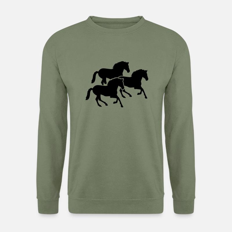 Pferde - Unisex Pullover - Armeegrün