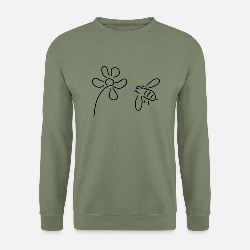 biene sammelt honig - Unisex Pullover - Armeegrün