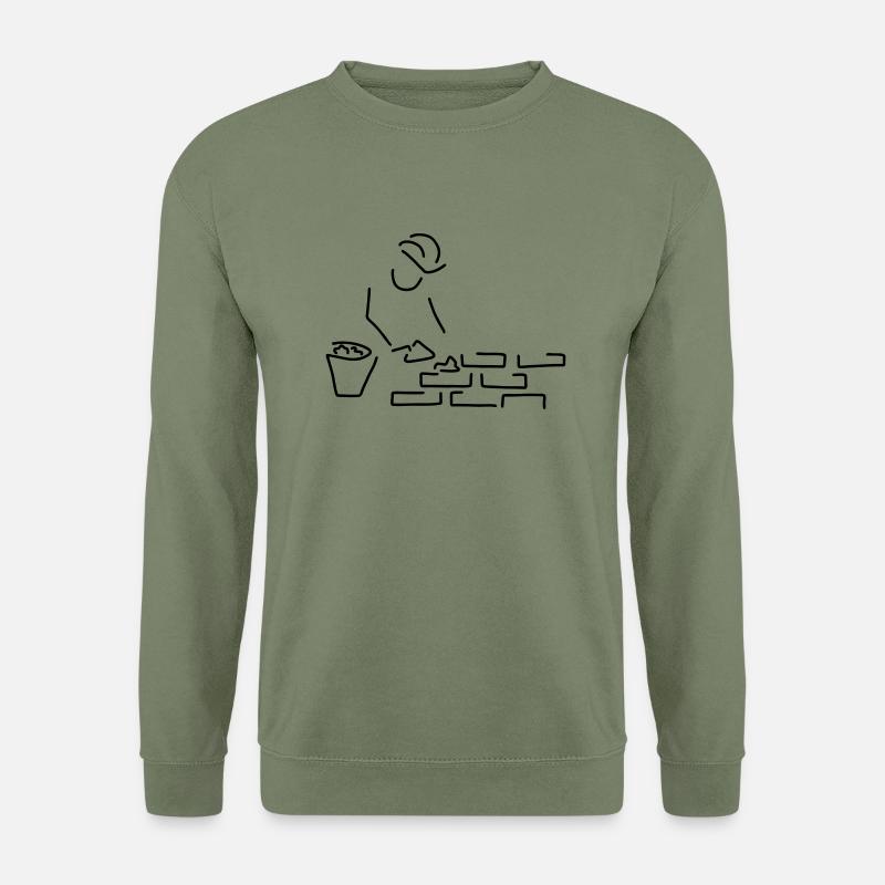 maurer beim arbeiten - Unisex Pullover - Armeegrün