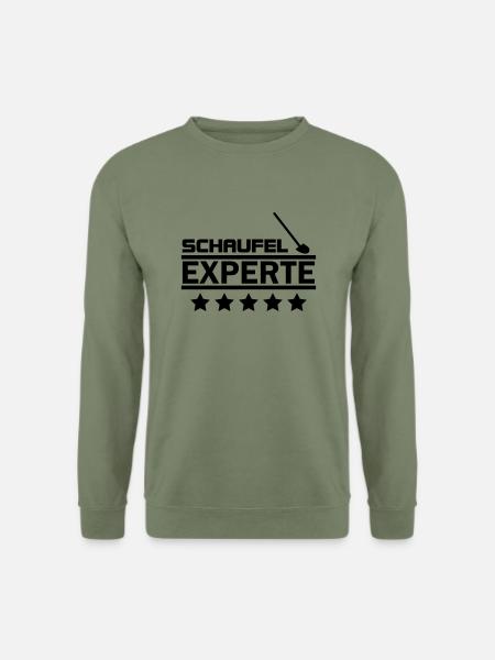 schaufel experte - Unisex Pullover - Armeegrün