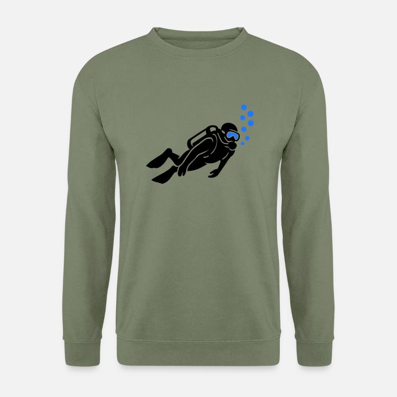 Silhouette de plongeur Plongée - Sweat-shirt Unisexe - vert militaire