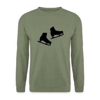 paar_schlittschuhe - Unisex Pullover - Armeegrün - Vorne - Alina (178cm) & Michal (187cm)