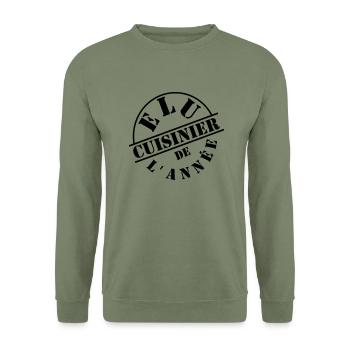 Élu cuisinier de lannée - Sweat-shirt Unisexe - vert militaire - Devant - Alina (178cm) & Michal (187cm)