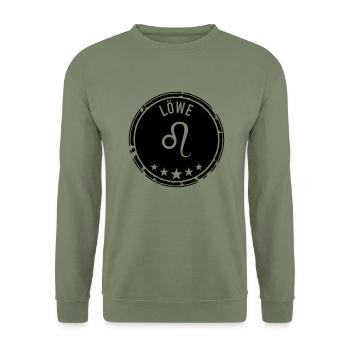 Sternzeichen Löwe - Unisex Pullover - Armeegrün - Vorne - Alina (178cm) & Michal (187cm)