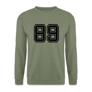 89 - Unisex Pullover - Armeegrün - Vorne - Alina (178cm) & Michal (187cm)