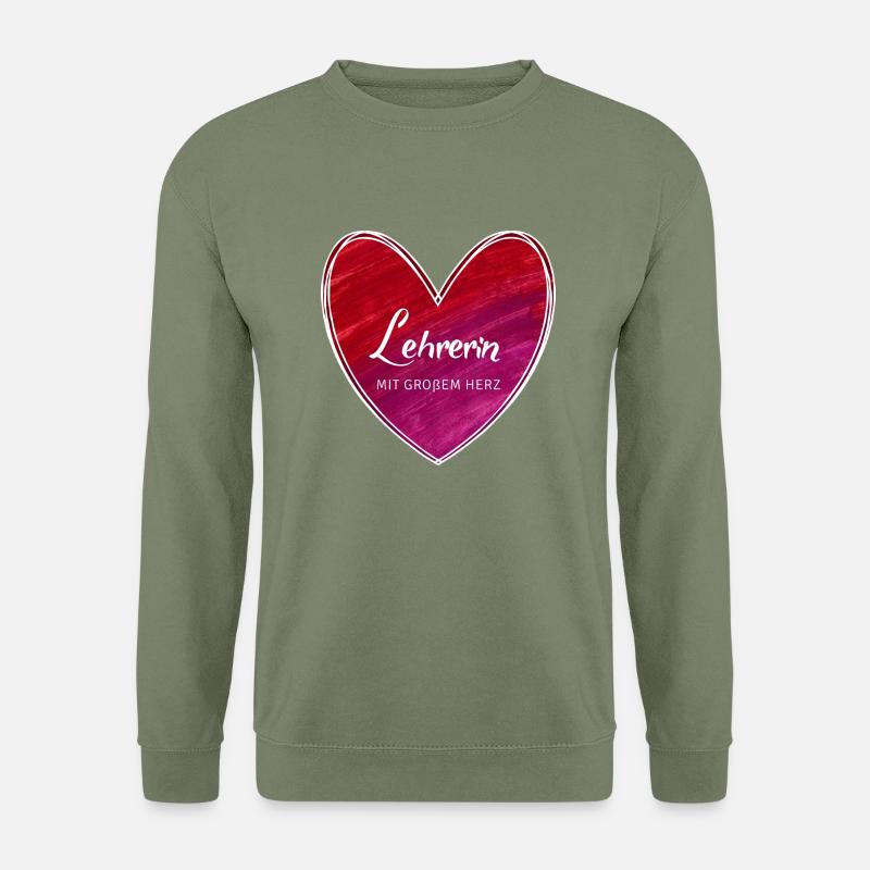Lehrerin mit großem Herz - Unisex Pullover - Armeegrün