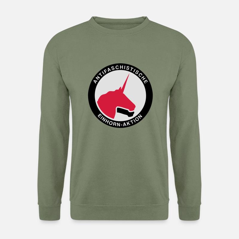 Antifaschistische Einhorn-Aktion - Unisex Pullover - Armeegrün