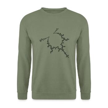 Mandelbrot Fractal - Unisex Pullover - Armeegrün - Vorne - Alina (178cm) & Michal (187cm)