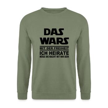 DAS WARS x HEIRATE - Unisex Pullover - Armeegrün - Vorne - Alina (178cm) & Michal (187cm)