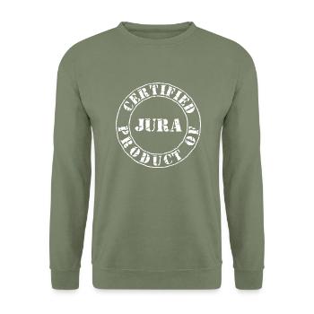 Certified Product of Jura Blanc - Sweat-shirt Unisexe - vert militaire - Devant - Alina (178cm) & Michal (187cm)