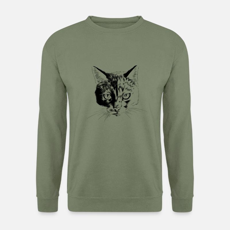 Katzen Portrait - Unisex Pullover - Armeegrün