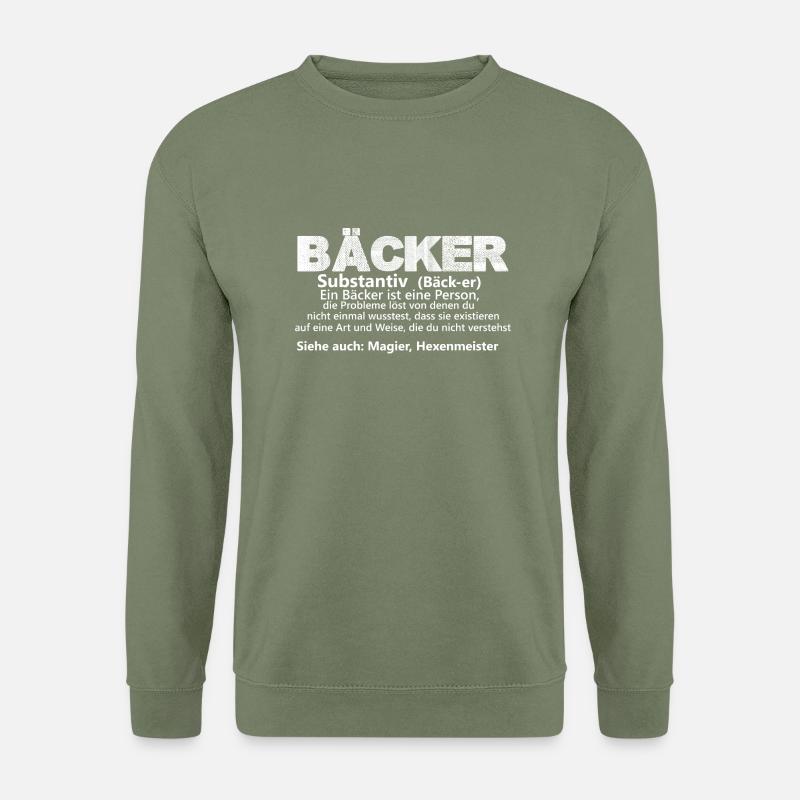 Baeckeristeineperson substantiv - Unisex Pullover - Armeegrün