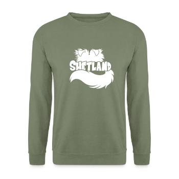 Abbildung Shetland - White - Unisex Pullover - Armeegrün - Vorne - Alina (178cm) & Michal (187cm)