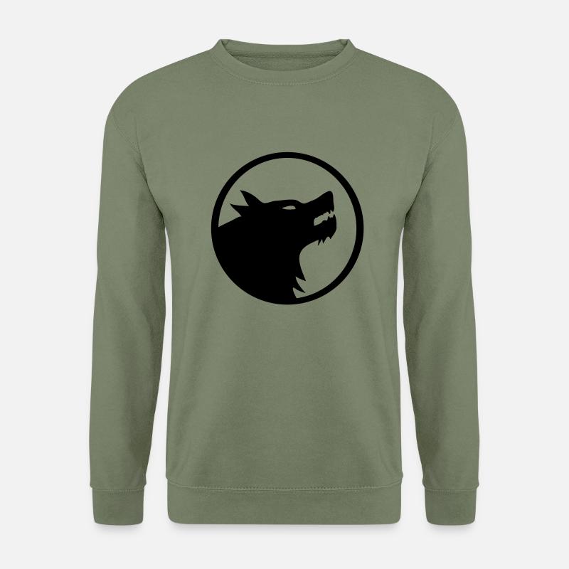 wolf_11a - Unisex Pullover - Armeegrün