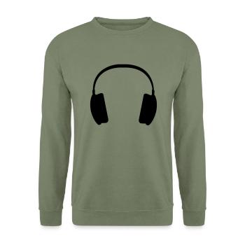 Kopfhörer - Unisex Pullover - Armeegrün - Vorne - Alina (178cm) & Michal (187cm)