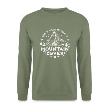 Mountain Lover Matterhorn - Unisex Pullover - Armeegrün - Vorne - Alina (178cm) & Michal (187cm)
