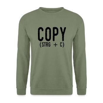 Copy Strg C Pärchen Vater Mutter Baby Sohn Tochter - Unisex Pullover - Armeegrün - Vorne - Alina (178cm) & Michal (187cm)