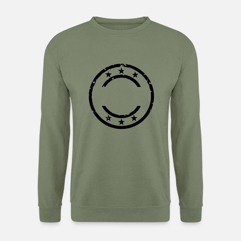 stamp round Stars Star Sterne - Unisex Pullover - Armeegrün