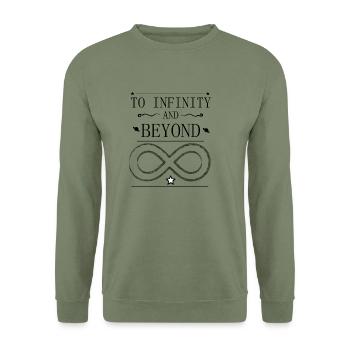 to infinity and beyond - Unisex Pullover - Armeegrün - Vorne - Alina (178cm) & Michal (187cm)
