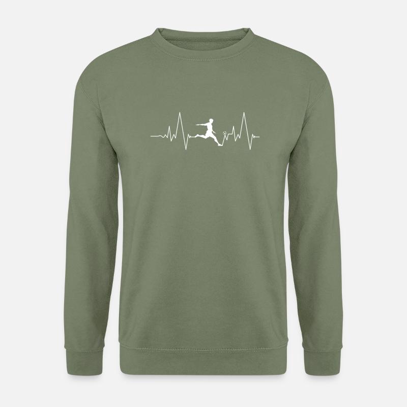 Fußball Herzschlag Sport Geschenk - Unisex Pullover - Armeegrün