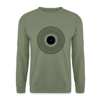 Vinyl Schallplatte - Unisex Pullover - Armeegrün - Vorne - Alina (178cm) & Michal (187cm)