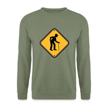 Shield attention danger danger caution note warn - Unisex Sweatshirt - army green - Front - Alina (178cm) & Michal (187cm)