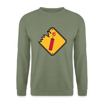 shield caution danger danger caution stan - Unisex Sweatshirt - army green - Front - Alina (178cm) & Michal (187cm)