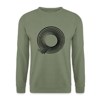 Q - shirt - Unisex Pullover - Armeegrün - Vorne - Alina (178cm) & Michal (187cm)