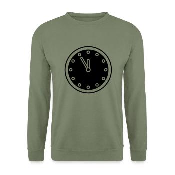 clock - Unisex Sweatshirt - army green - Front - Alina (178cm) & Michal (187cm)